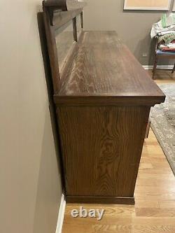 Mission arts & crafts Buffet antique tiger oak sideboard cabinet wood mirror