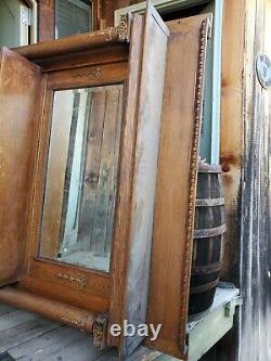 Oak Fireplace Mantle Antique BELL FLOWER salvage TIGER architectural 7'-1 tall