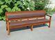 Padded Arts And Crafts Tiger Oak Mission Long Bench/pew