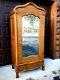 Quarter Sawn/tiger Oak Early American Armoire, Beveled Mirror Door 1895-1910