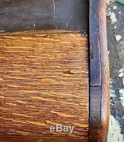 Quarter Sawn/Tiger Oak Early American Armoire, Beveled Mirror Door 1895-1910