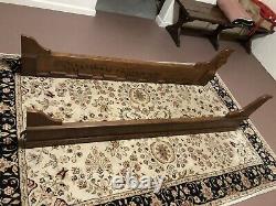 Quarter Sawn Tiger Oak Gentlemans Heavily Carved Dresser Matching Highback Bed