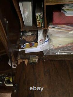 RAREAntique (1800's) Empire Curio Bookcase Secretary Locking Cabinet Tiger Oak