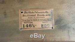 RARE 3/4 SIZE Globe Wernicke Tiger Oak Bookcase /Drawer Base (A 46)