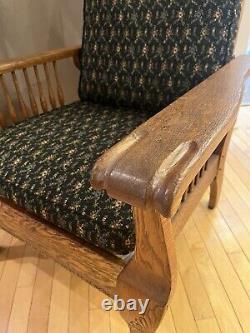 RARE Stickley Morris Clawfeet Clawfoot Tiger Oak Reclining Antique Chair 1900s