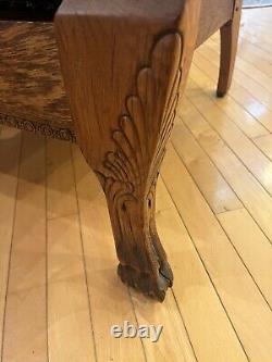 RARE Stickley Morris Clawfeet Clawfoot Tiger Oak Reclining Antique Chair 1900s