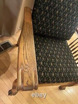 RARE Stickley Morris Clawfeet Clawfoot Tiger Oak Reclining Antique Chair 1900s