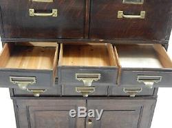 Rare Antique Tiger Oak Multi File / Library Card Cabinet Yawman & Erbe Co