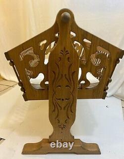 Rare Antique Victorian Swingin Rockin Baby Cradle Bassinet Hand carved Tiger Oak