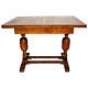 Rare English Pub Table Solid Tiger Oak Drop Under Pull Out Expanding Side Leafs