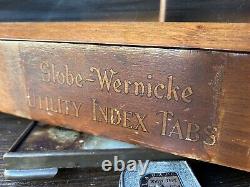Rare GLOBE-WERNICKE Utility Index Tab Wood Case Stationary Display Case LARGE