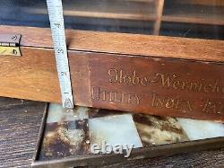 Rare GLOBE-WERNICKE Utility Index Tab Wood Case Stationary Display Case LARGE