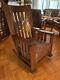Restored Oversized Arts And Crafts Era Tiger Oak Mission-style Rocking Chair