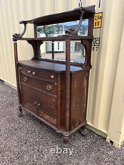 Rockford Chair & Furniture Company Tiger Oak Sideboard Server with Mirror