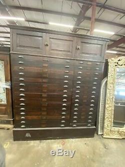 STUNNING antique Tiger Oak 30 Drawer Blueprint Flat File Cabinet 76x61x30