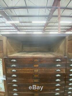 STUNNING antique Tiger Oak 30 Drawer Blueprint Flat File Cabinet 76x61x30