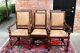 Set Of 6 Antique Art Deco Tiger Oak Wood Dining Room Chairs With 2 Armchairs