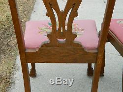 Set of 6 Chippendale Tiger Oak Dining Chairs1 Arm5 side circa 1890