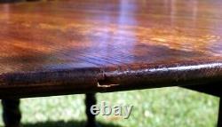 Solid British Barley Twist Tiger Oak Antique Drop Leaf Table Gate Leg English