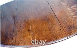 Solid British TIGER OAK Antique Drop Leaf Table Gate Leg English Import