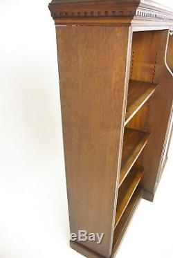 Solid Oak Bookcase, Open Bookcase, Victorian Tiger Oak, Scotland 1890, B1192