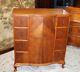 Solid Tiger Oak Wood Queen Anne Cabinet 8 Small Drawer Cupboard Chest Of Drawer