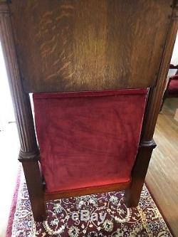 Spectacular Rare Antique Mason's Throne Chair Tiger Oak C1900 Fit For A King