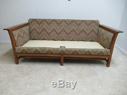 Stickley Tiger Oak Mission Arts Crafts Sofa Couch Settee B