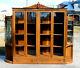 Stunning Tiger Oak Bookcase Display Cabinetadjustable Shelves