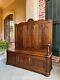 Tall Antique French Louis Xv Bench Settle Pew Carved Tiger Oak Chest Foyer Entry