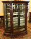 Tiger Oak 19th Century Griffin China Liquor Cabinet Attributed To Rj Horner