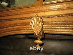 Tiger Oak Eastlake Carved Furniture Pediment Victorian Wall Shelf Window Valance