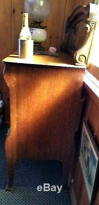 Tiger Oak Sideboard Buffet Vintage Mirror Dining Room Table Dresser Cupboard