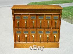 Tiger Oak Yaeman & Erbe 12 Drawer File Cabinet