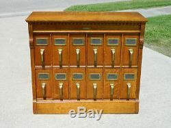 Tiger Oak Yaeman & Erbe 12 Drawer File Cabinet