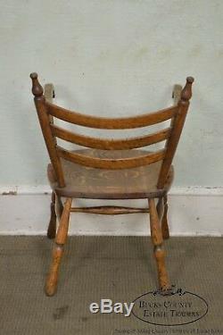 Unusual Antique Tiger Oak Arm Chair