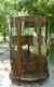 Victorian Tiger Oak Curved Glass Bow Front China Display Cabinet With 2 Keys