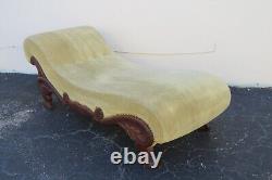 Victorian 1800s Tiger Oak Long Fainting Couch Chaise Lounge 5134
