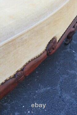 Victorian 1800s Tiger Oak Long Fainting Couch Chaise Lounge 5134