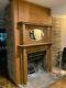 Victorian American Tiger Oak Fireplace Mantel Double Column. With Extensions