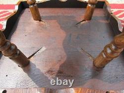 Victorian Antique Parlor Table Tiger Oak Barley Twist Legs and Lower Shelf