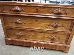 Victorian Eastlake Dresser Tiger Oak with Secret Drawer