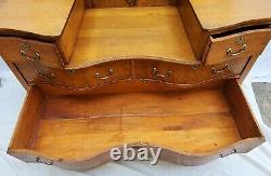 Victorian Large Tiger Oak American Vanity Dresser Chest Batwing Mirrors 1900's