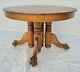Victorian Round Or Oval Solid Tiger Oak Dining Table & 2 Skirted Leaves 45 In