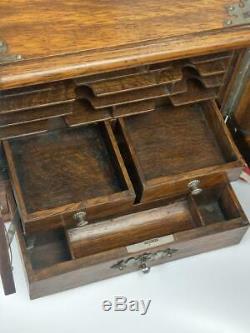 Victorian Stationary Cabinet Tiger Oak Wood