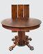 Victorian Tiger Oak Antique Pedestal Dining Table & 3 Leaves Probably Hastings