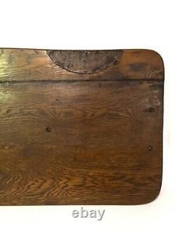 Victorian Tigers Oak & Brass Butlers Serving Tray With Gallery Country House