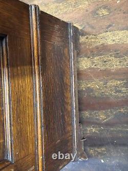 Victorian heavily carved tiger oak two door bookcase 1880 gilt quartersawn