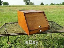 Vintage 1900 Slant Top Desk File Box Tiger Oak. Globe Wernicke Rare Collectible