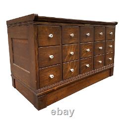 Vintage 1950s Yawman and Frbe Apothecary Filling Cabinet Drawers in Tiger Oak